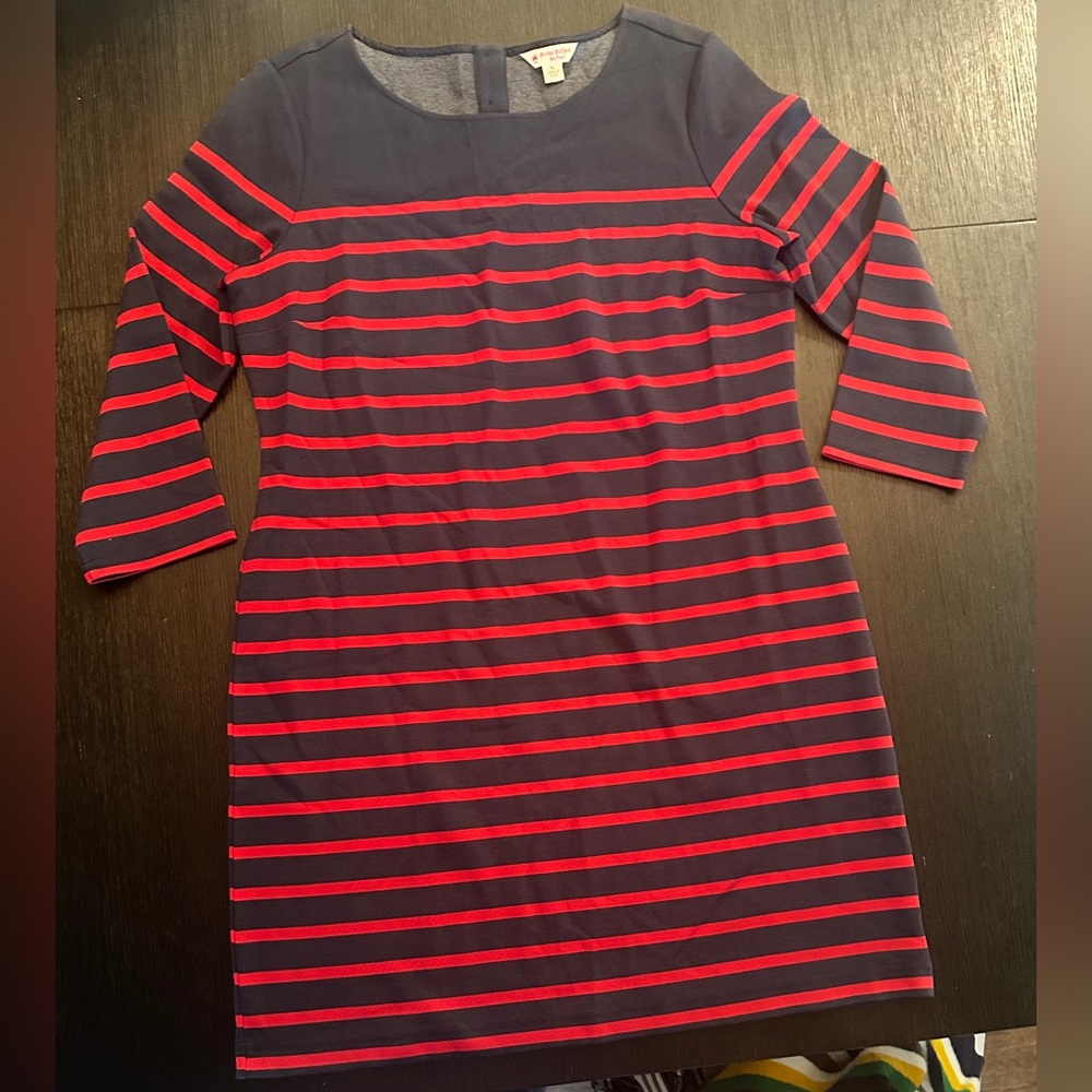 Brooks Brothers Navy and Red Striped Dress
